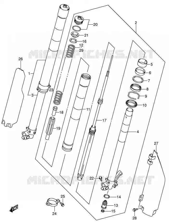 FRONT FORK (MODEL K2) Suzuki MOTO 250 RM 2004  RM250K4(E3/E28)