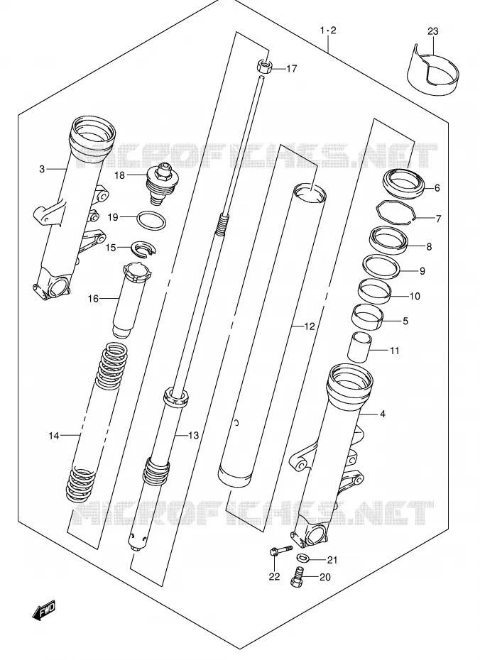 FRONT FORK (MODEL K3/K4) Suzuki MOTO 1000 SV 2003  SV1000S2K3(E2)