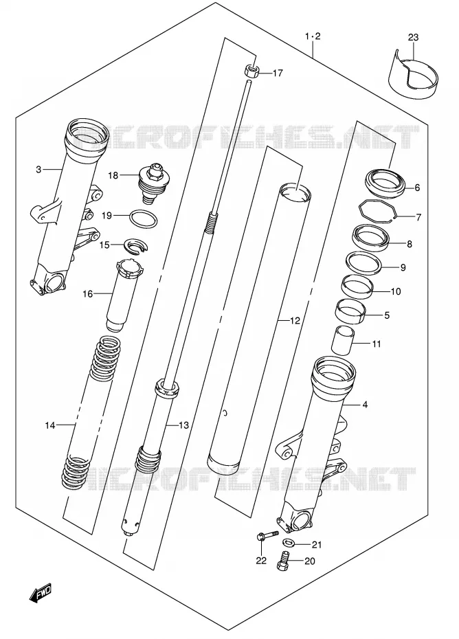 FRONT FORK (MODEL K5) Suzuki MOTO 1000 SV 2003  SV1000S2K3(E2)
