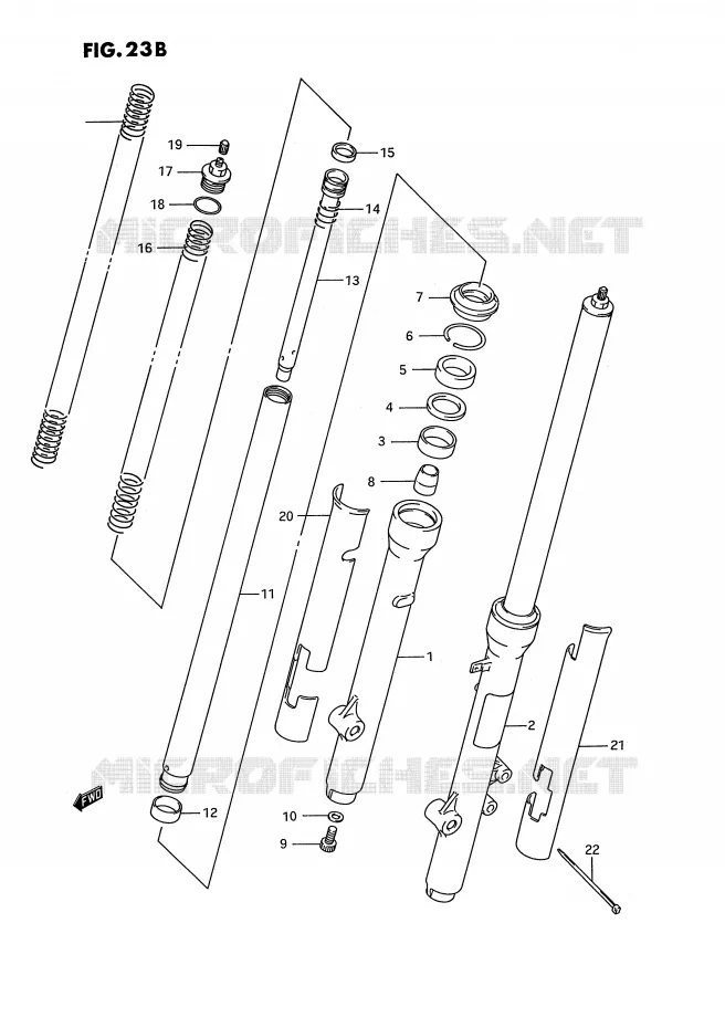 FRONT FORK (MODEL L/M/N/P/R) Suzuki MOTO 80 RM 1987  RM80H(E3)