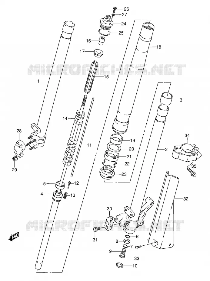 FRONT FORK (MODEL N) Suzuki MOTO 250 RMX 1994  RMX250R(E1)