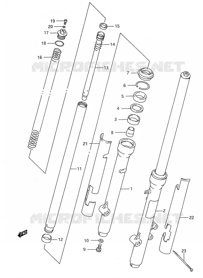 FRONT FORK (MODEL S) Suzuki MOTO 80 RM 1986  RM80G(E28)