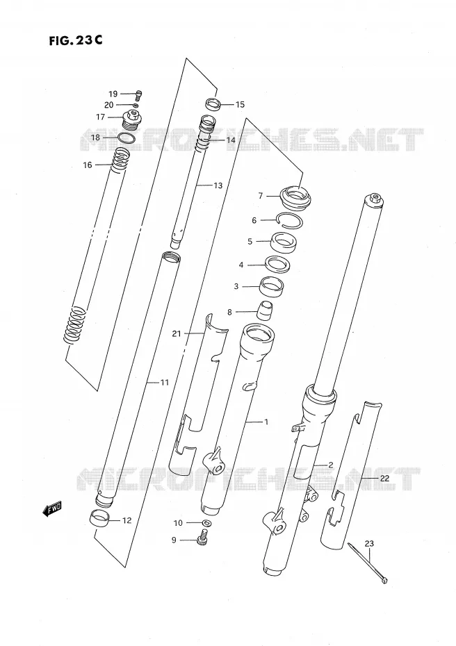 FRONT FORK (MODEL S) Suzuki MOTO 80 RM 1987  RM80XH(E2)