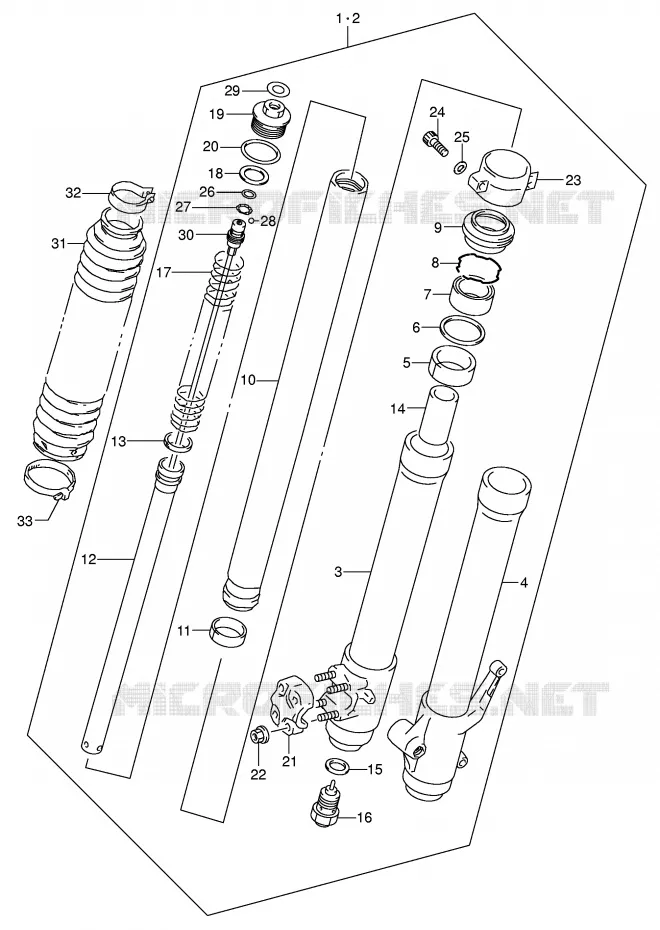 FRONT FORK Suzuki MOTO 250 DR-Z 2002  DR-Z250K2(E24)