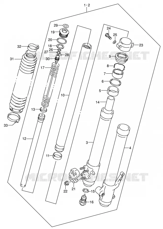 FRONT FORK Suzuki MOTO 250 DR-Z 2003  DR-Z250K3(E3/E28)