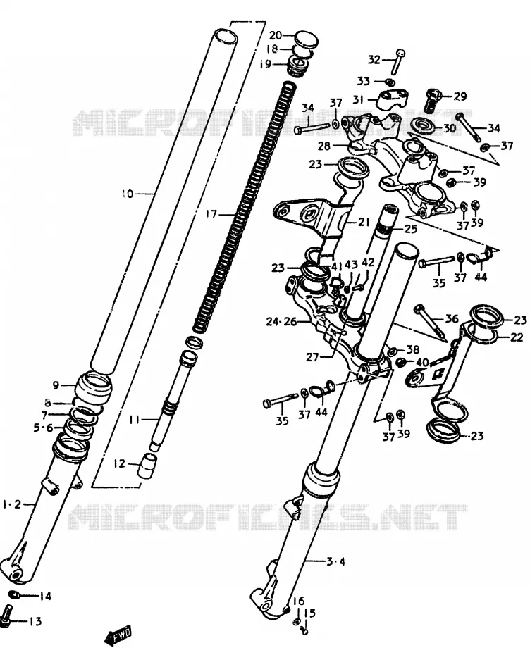 FRONT FORK Suzuki MOTO 370 SP 1979  SP370N(C/N)
