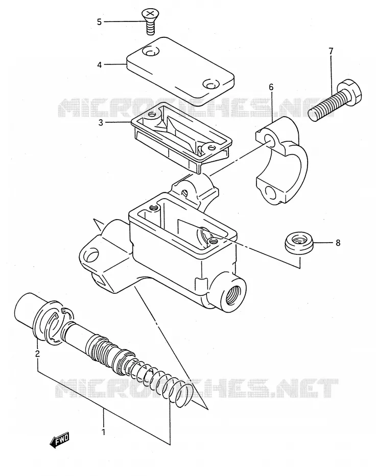 FRONT MASTER CYLINDER (MODEL K/L/M/N/P/R/S) Suzuki MOTO 80 RM 1994  RM80R(E28)