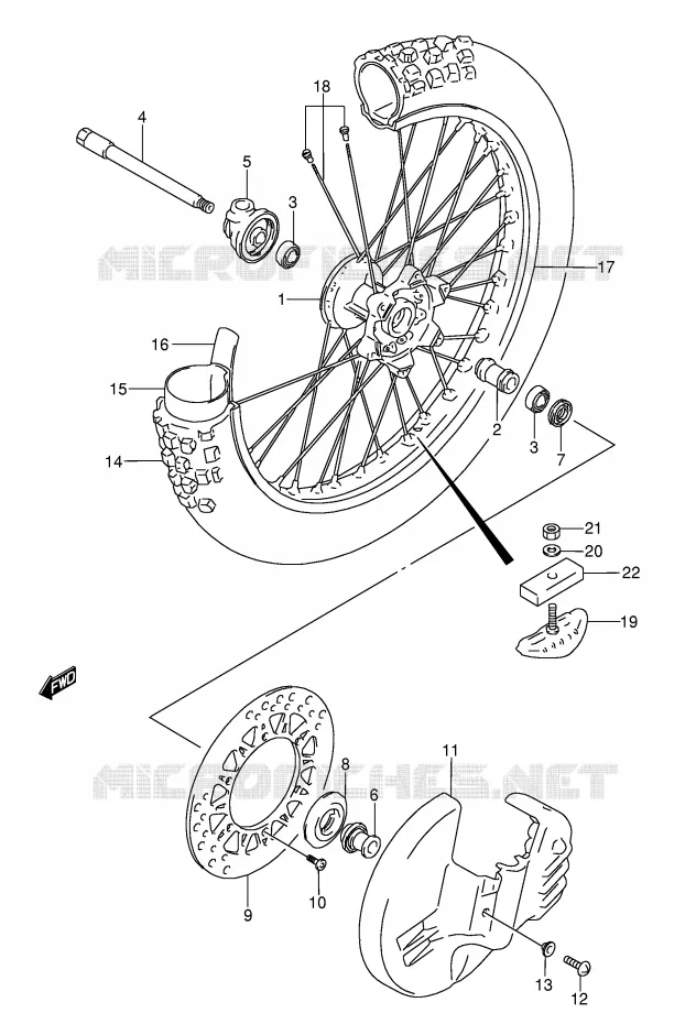FRONT WHEEL (MODEL K/L) Suzuki MOTO 250 RMX 1990  RMX250L(E1)