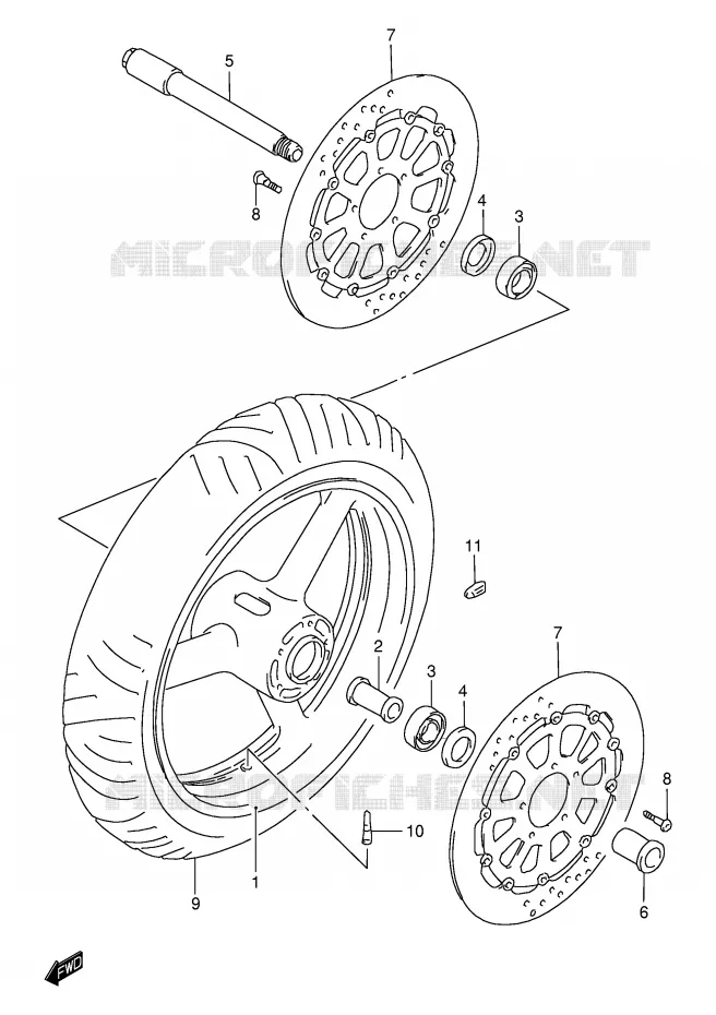 FRONT WHEEL (MODEL K1) Suzuki MOTO 1000 TL-S 2000  TL1000SY(E2)