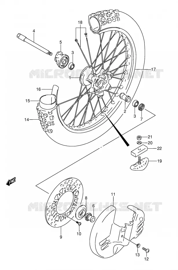 FRONT WHEEL (MODEL M) Suzuki MOTO 250 RMX 1993  RMX250P(E1)