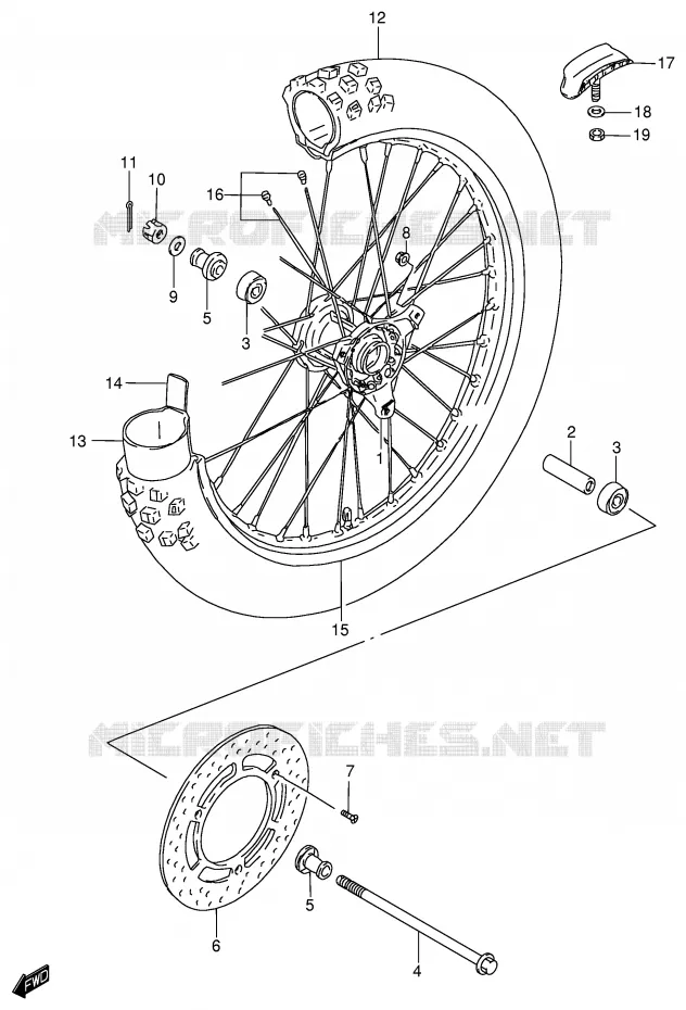 FRONT WHEEL (RM85K2/K3/K4) Suzuki MOTO 85 RM 2003  RM85LK3(P3/P28)