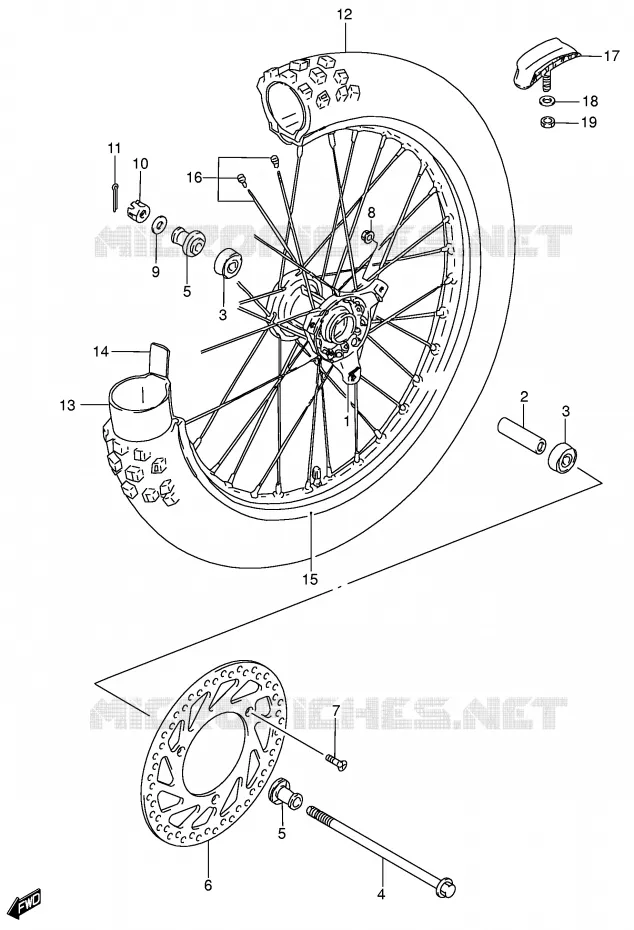 FRONT WHEEL (RM85K5/K6) Suzuki MOTO 85 RM 2003  RM85K3(P3/P28)
