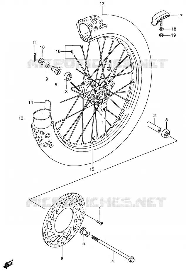 FRONT WHEEL (RM85LK5/LK6) Suzuki MOTO 85 RM 2003  RM85K3(P3/P28)