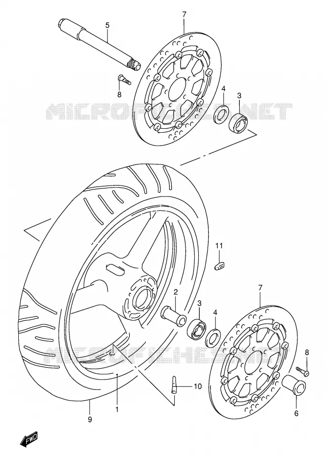 FRONT WHEEL Suzuki MOTO 1000 TL-R 1999  TL1000RX(E2)