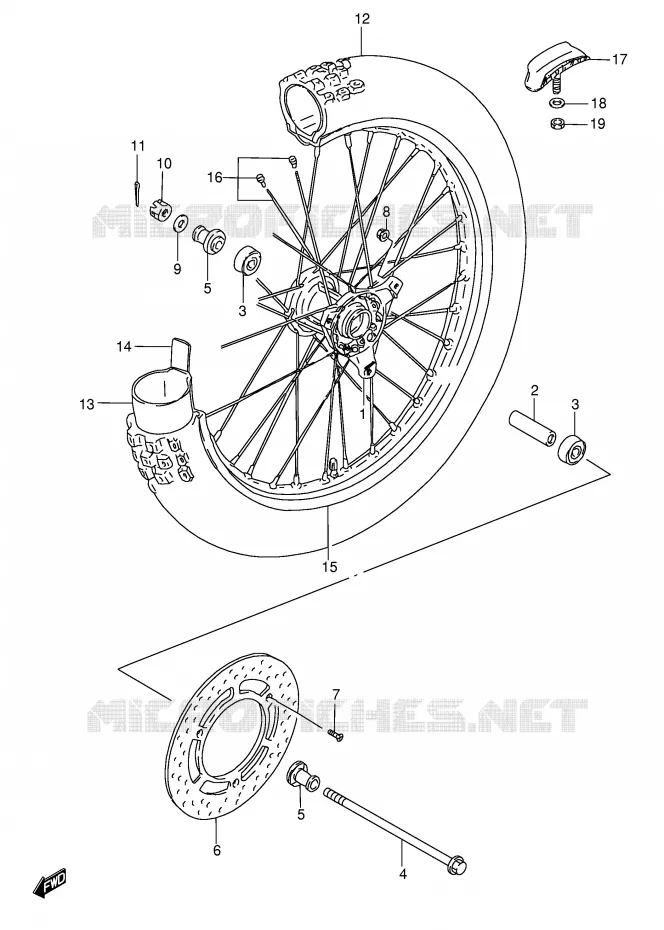 FRONT WHEEL Suzuki MOTO 80 RM 1996  RM80T(E3/E28)
