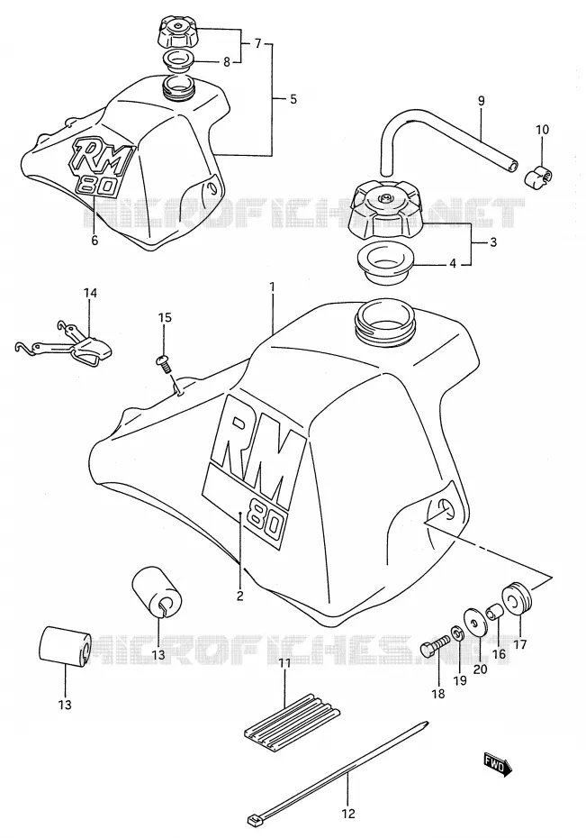 FUEL TANK (MODEL J/K) Suzuki MOTO 80 RM 1987  RM80H(E28)