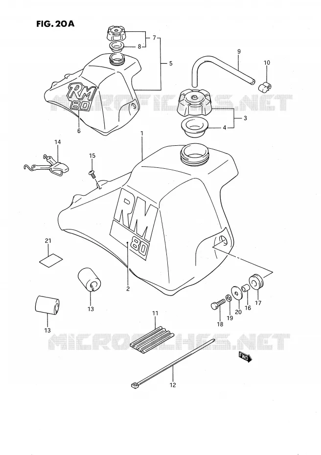 FUEL TANK (MODEL J/K) Suzuki MOTO 80 RM 1990  RM80XL(E2)