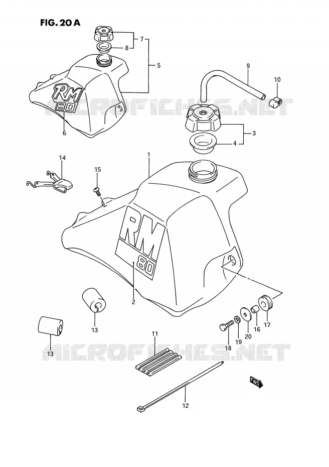 FUEL TANK (MODEL J/K) Suzuki MOTO 80 RM 1992  RM80N(E3)