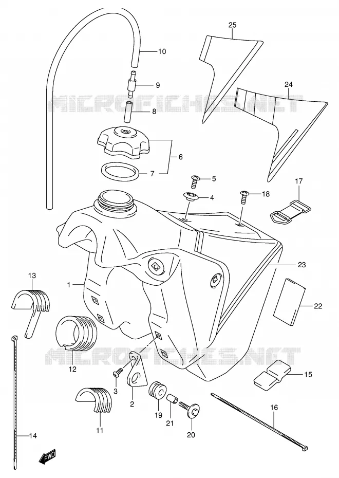 FUEL TANK (MODEL K1/K2/K3) Suzuki MOTO 125 RM 2004  RM125K4