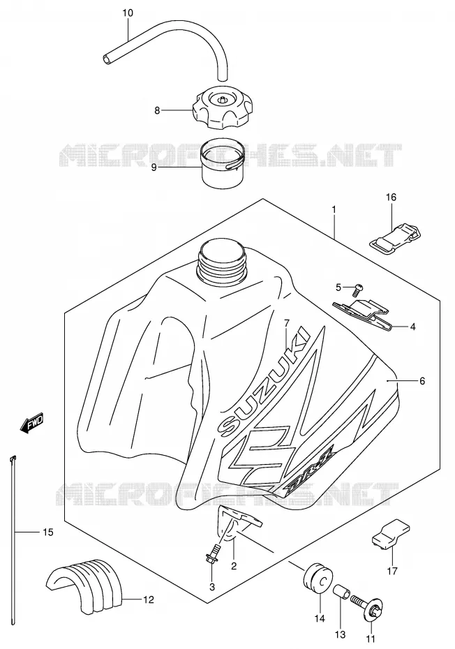FUEL TANK (MODEL K3) Suzuki MOTO 250 DR-Z 2004  DR-Z250K4(E3/E28)