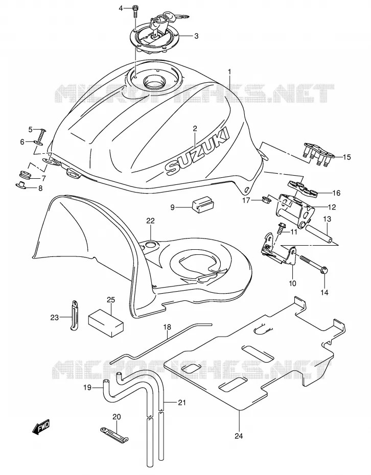 FUEL TANK (MODEL K3) Suzuki MOTO 650 SV-S 2003  SV650SK3(E2)