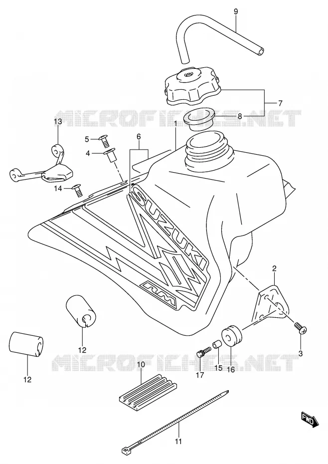 FUEL TANK (MODEL K3) Suzuki MOTO 85 RM 2003  RM85K3(P3/P28)