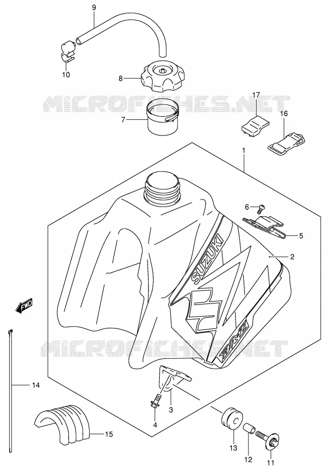 FUEL TANK (MODEL K4) Suzuki MOTO 250 DR-Z 2003  DR-Z250K3(E24)