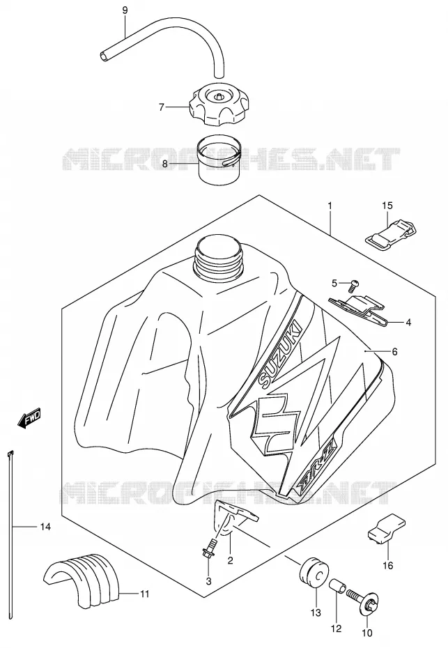 FUEL TANK (MODEL K4) Suzuki MOTO 250 DR-Z 2003  DR-Z250K3(E3/E28)