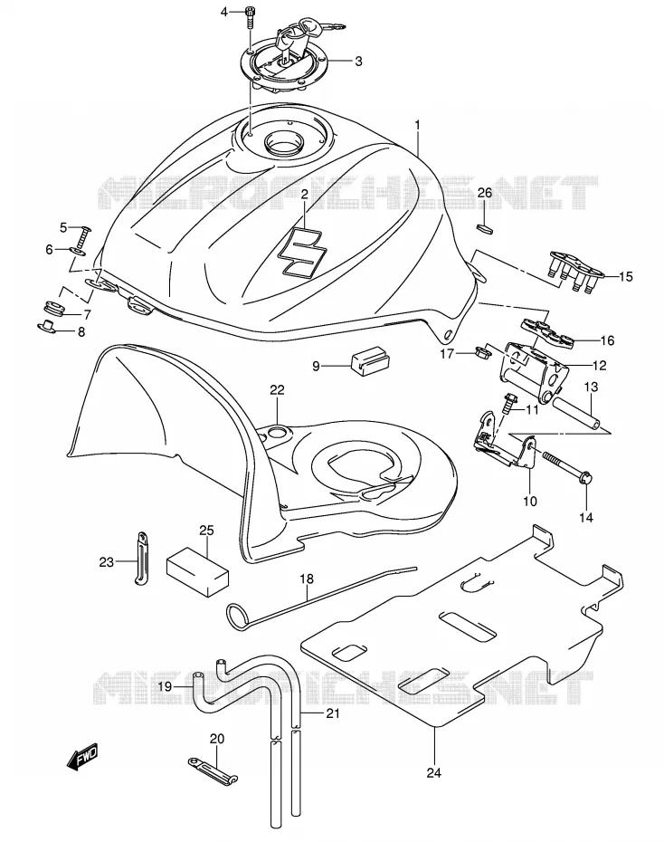 FUEL TANK (MODEL K5/K6) Suzuki MOTO 650 SV 2006  SV650K6(E2)