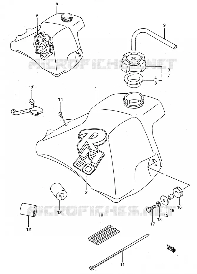 FUEL TANK (MODEL L/M) Suzuki MOTO 80 RM 1987  RM80H(E28)