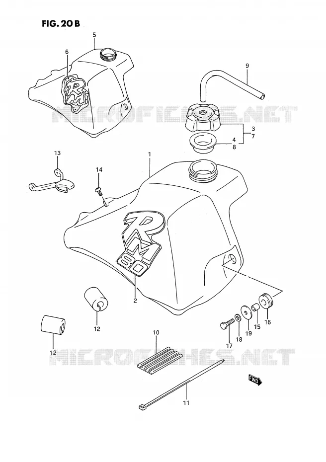FUEL TANK (MODEL L/M) Suzuki MOTO 80 RM 1987  RM80H(E3)