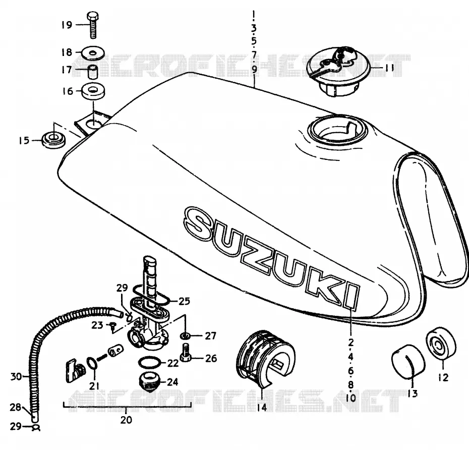 FUEL TANK Suzuki MOTO 370 SP 1979  SP370N(C/N)