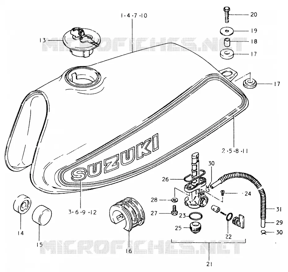 FUEL TANK Suzuki MOTO 400 SP 1980  SP400T