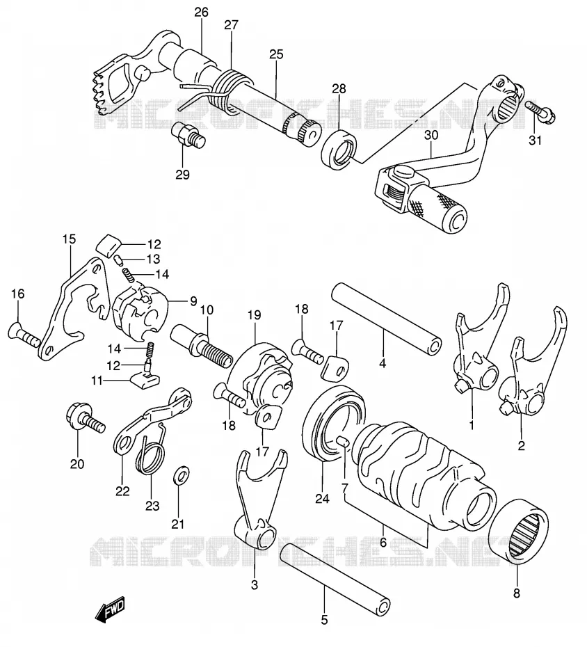 GEAR SHIFTING ASSY (MODEL K5/K6) Suzuki MOTO 85 RM 2006  RM85K6(P3/P28)