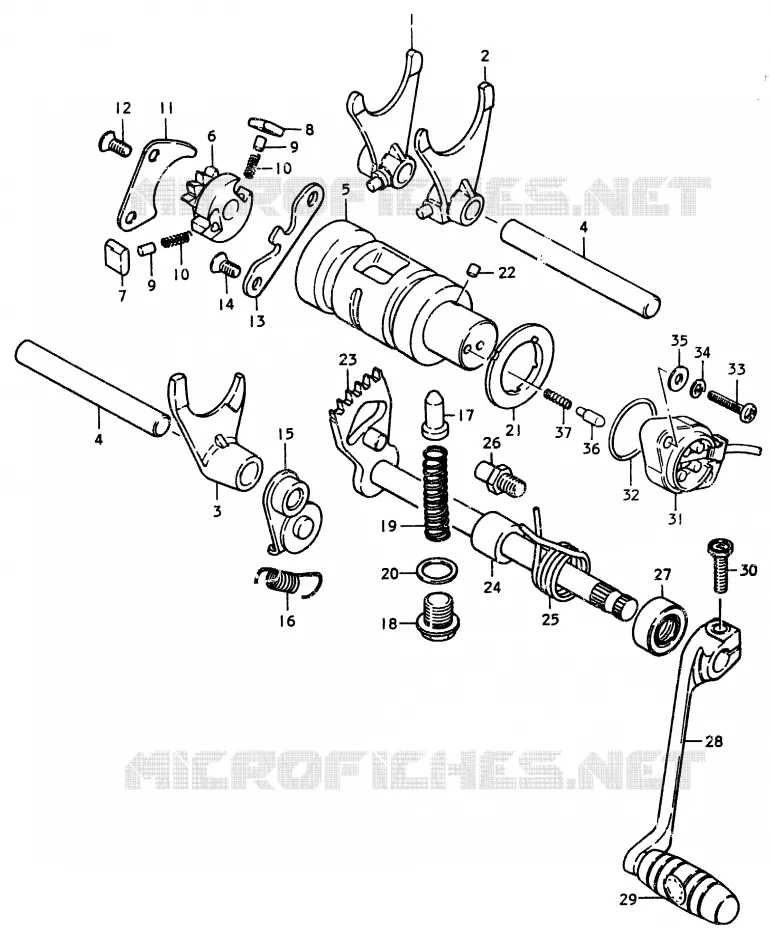 GEAR SHIFTING ASSY Suzuki MOTO 370 SP 1979  SP370N(C/N)