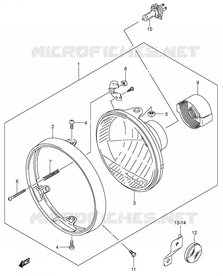 HEADLIGHT (SV1000 E24) Suzuki MOTO 1000 SV 2004  SV1000S1K4(E2)