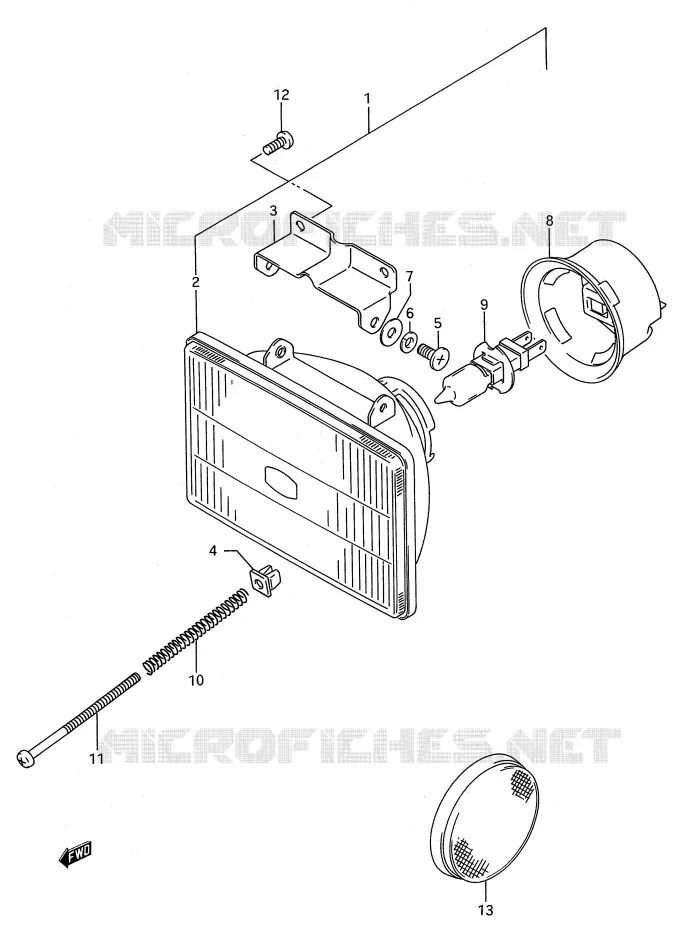 HEADLIGHT Suzuki MOTO 250 RMX 1993  RMX250P(E28)
