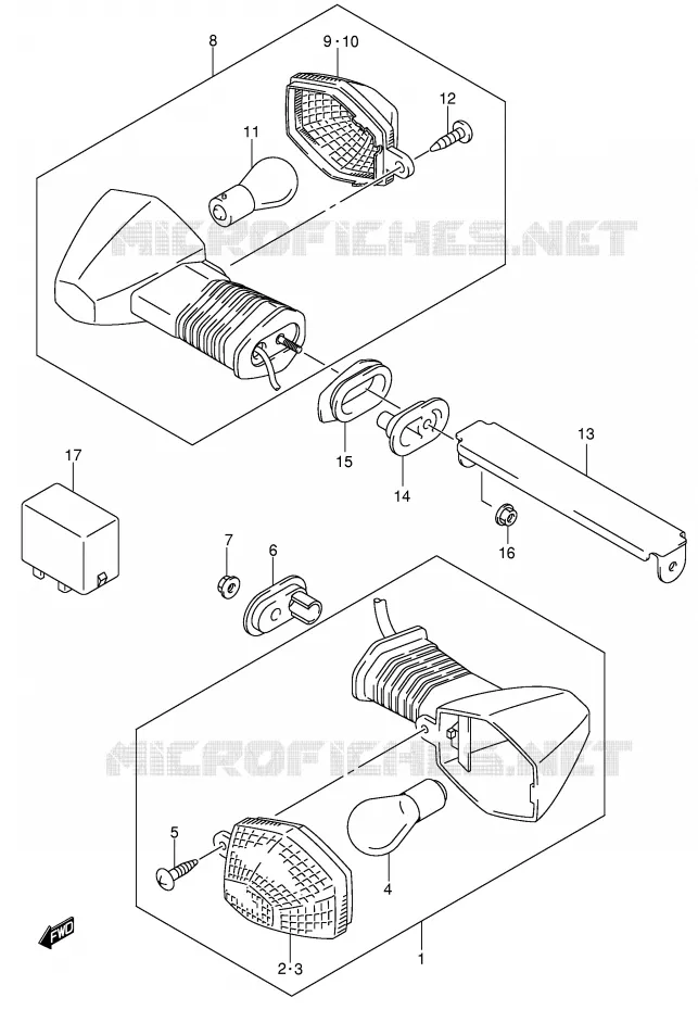 INDICATORS (SV1000/U1/U2) Suzuki MOTO 1000 SV 2003  SV1000S2K3(E2)