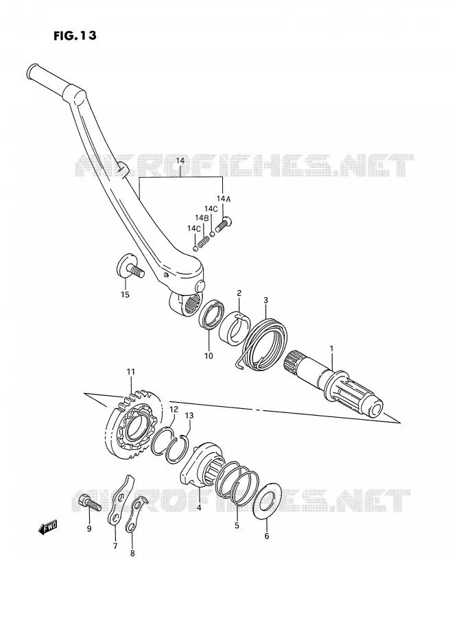 KICK STARTER Suzuki MOTO 250 RMX 1993  RMX250P(E3)