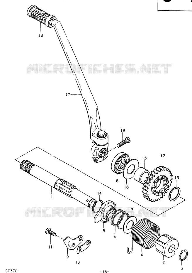 KICK STARTER Suzuki MOTO 370 SP 1979  SP370N(C/N)