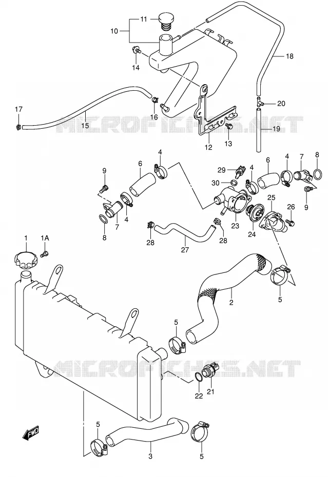 RADIATOR HOSE - EXPANSION TANK Suzuki MOTO 1000 SV 2004  SV1000S2K4(E2)