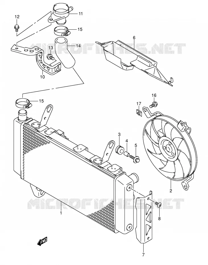 RADIATOR Suzuki MOTO 1000 SV 2004  SV1000U2K4(E2)