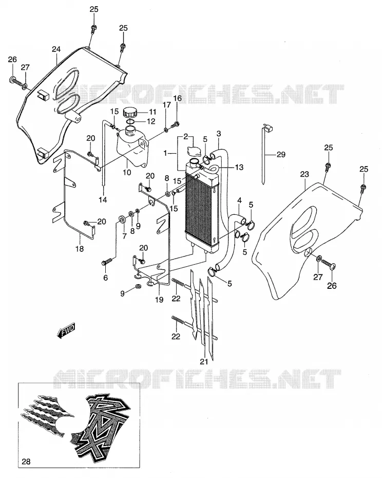 RADIATOR Suzuki MOTO 50 Autres-modeles 2000  SMX50Y