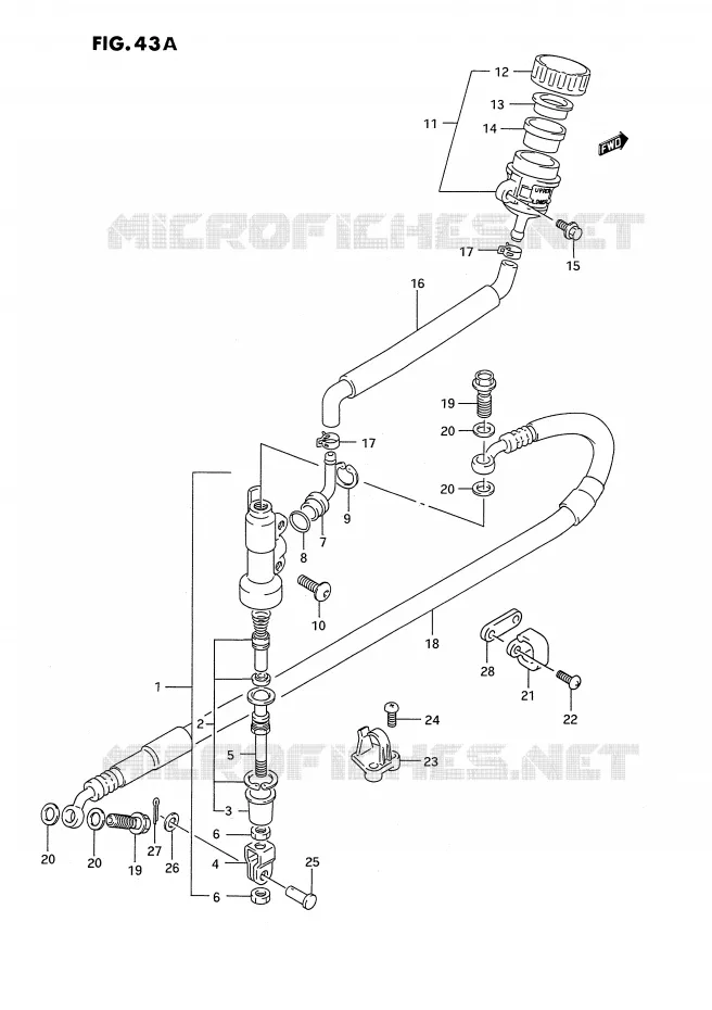 REAR BRAKE MASTER CYLINDER (MODEL L) Suzuki MOTO 250 RMX 1993  RMX250P(E3)
