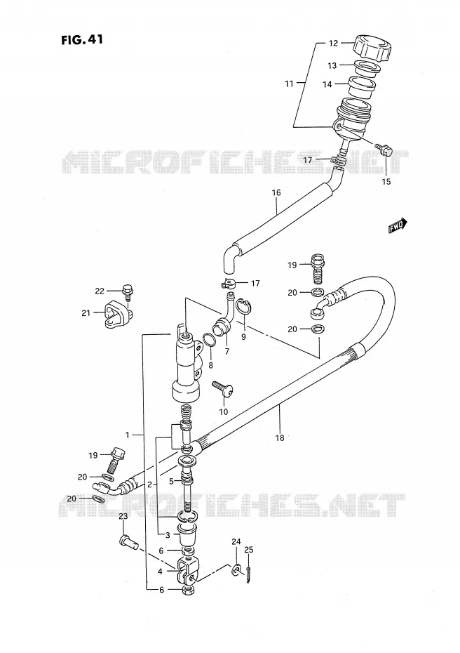 REAR BRAKE MASTER CYLINDER (MODEL L) Suzuki MOTO 80 RM 1987  RM80XH(E2)