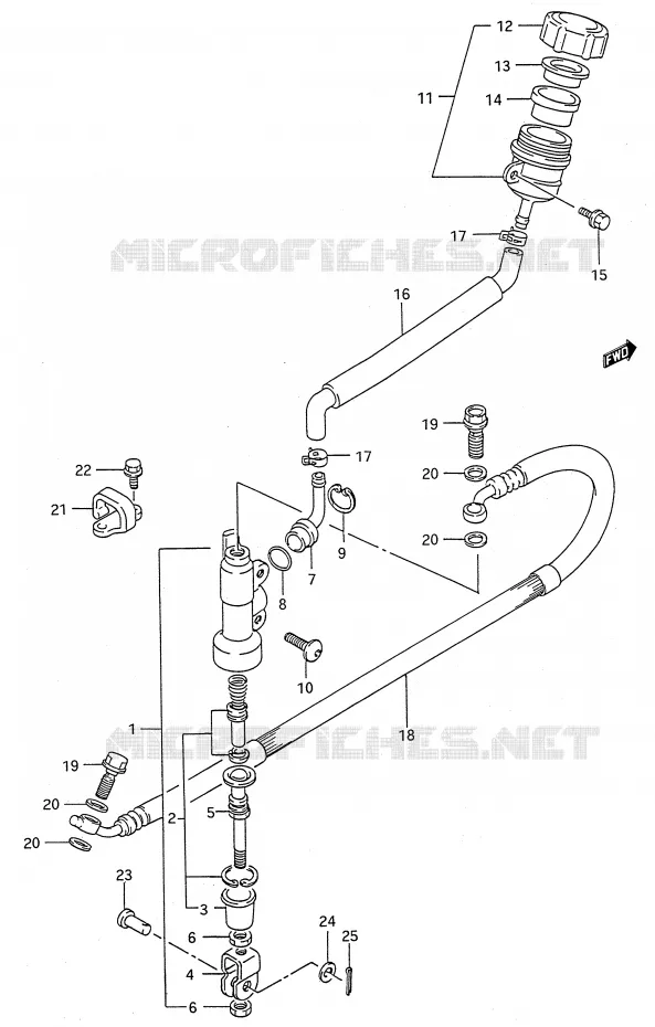 REAR BRAKE MASTER CYLINDER (MODEL L) Suzuki MOTO 80 RM 1993  RM80P(E28)