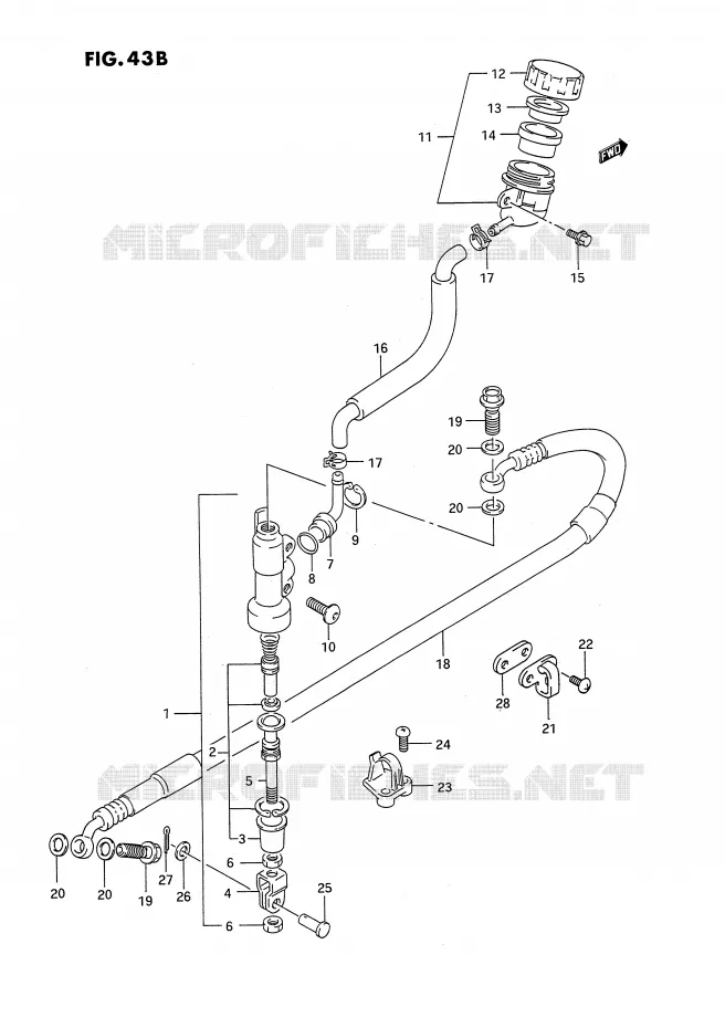 REAR BRAKE MASTER CYLINDER (MODEL M/N/P/R/S/T) Suzuki MOTO 250 RMX 1991  RMX250M(E3)
