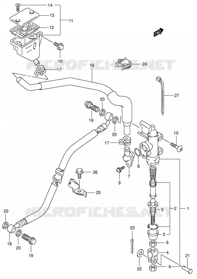 REAR BRAKE MASTER CYLINDER Suzuki MOTO 650 SV-S 2000  SV650SY(E2)