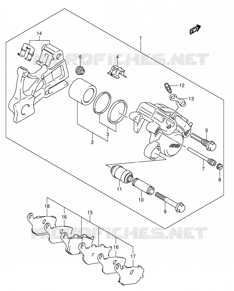 REAR CALIPER (SEE NOTE) Suzuki MOTO 650 SV 2007  SV650K7