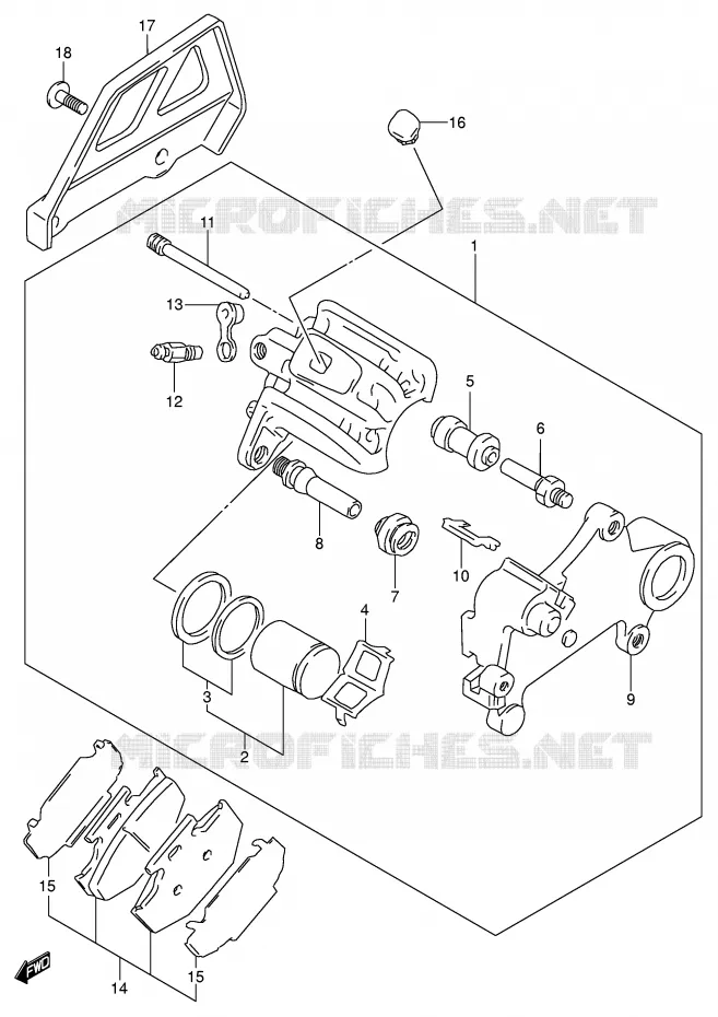REAR CALIPER Suzuki MOTO 250 DR-Z 2002  DR-Z250K2(E24)